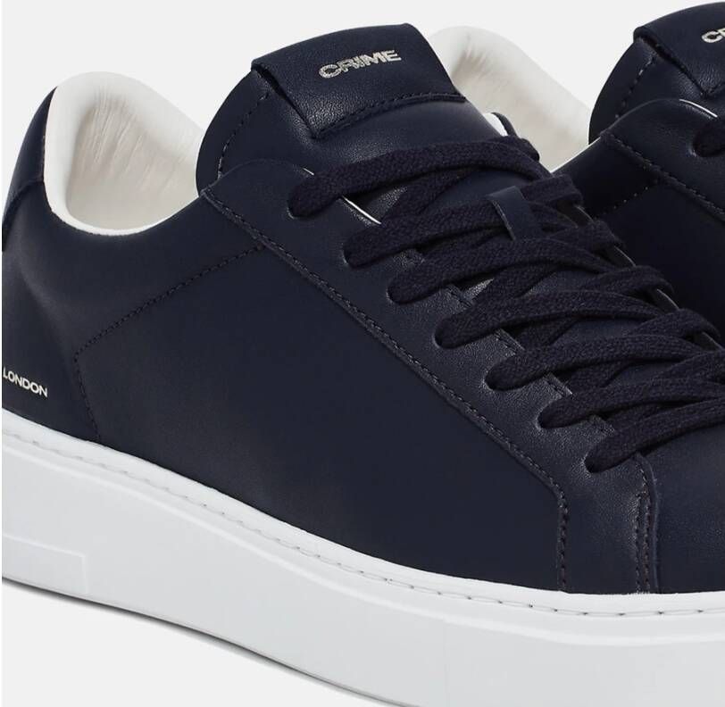 Crime London Blauwe Leren Sneaker met Witte Details Blue Heren