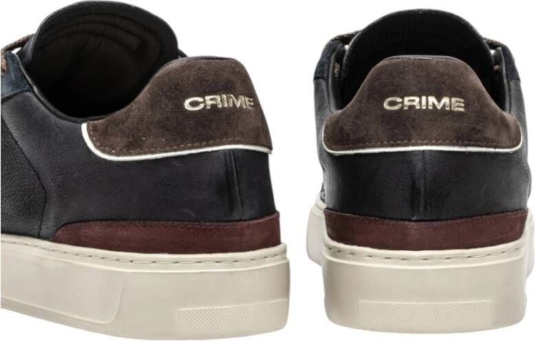 Crime London Blauwe Leren Sneakers Urban Stijl