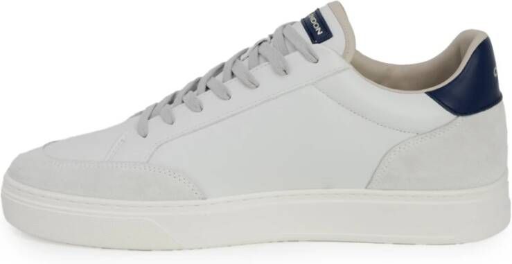 Crime London Blauwe Leren Veterschoenen Rubberen Zool White Heren