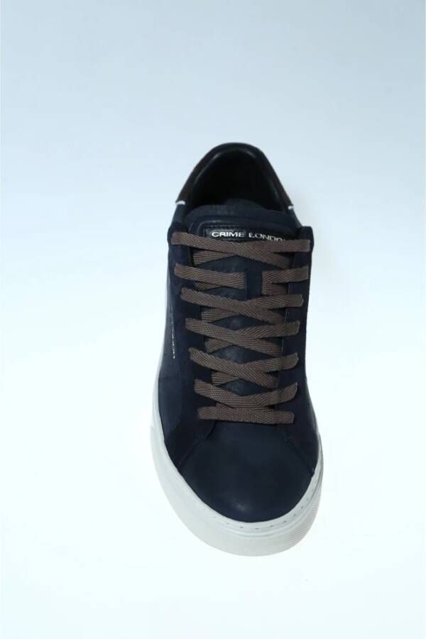 Crime London Blauwe Suède Leren Sneaker