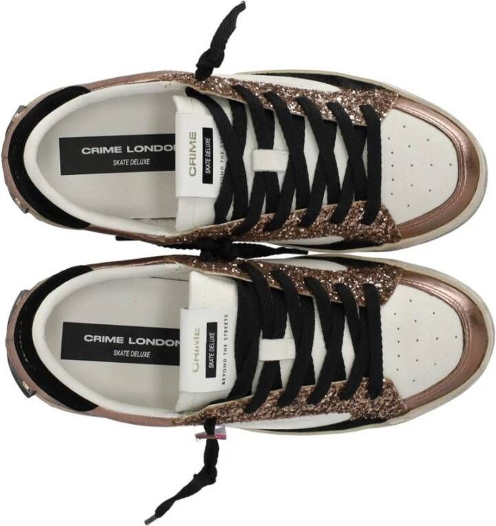 Crime London Bronze Wit Sk8 Deluxe Sneaker