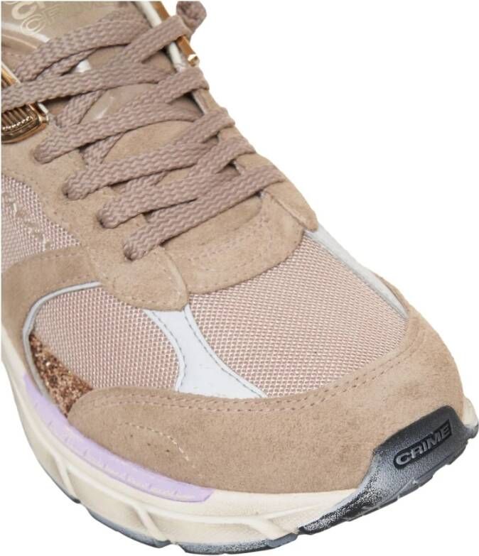 Crime London Bruine Sneakers Fugitive Glitter Metallic