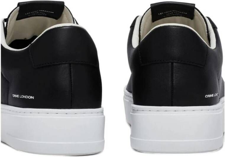Crime London Casual leren sneaker met rubberen zool Black Heren