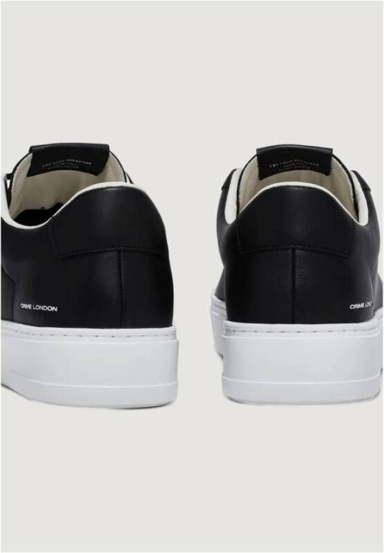 Crime London Casual leren sneaker met rubberen zool Black Heren