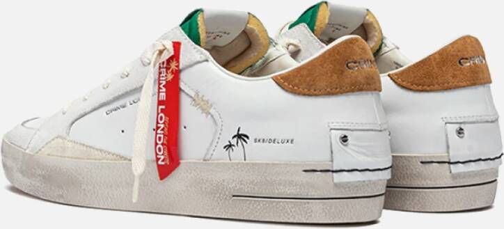 Crime London Deluxe Sneaker Wit Leer Suède