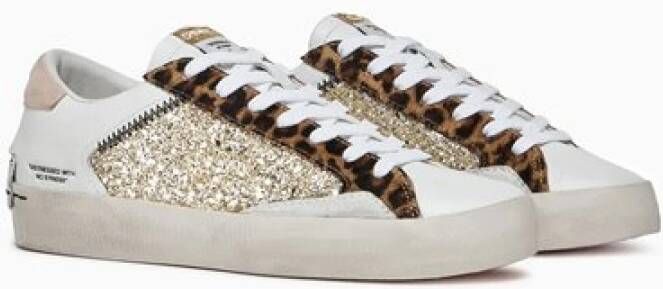 Crime London Distressed Leopard Shine Sneaker Multicolor Dames