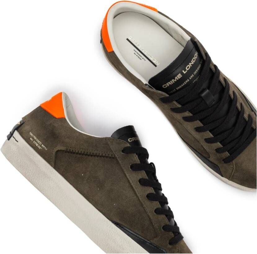 Crime London Distressed leren sneakers met patch