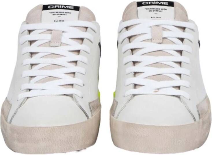 Crime London Distressed Wit en Beige Sneakers White Heren