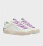 Crime London Distressed witte sneakers met aquamarijn details - Thumbnail 2