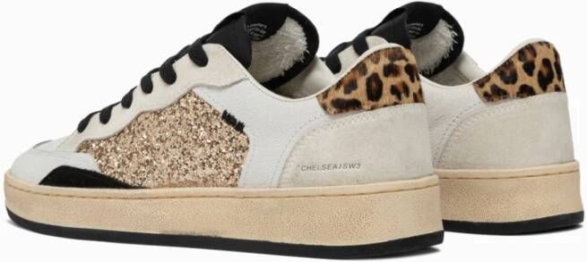 Crime London Gouden Chelsea Sneakers met dierenprintdetails