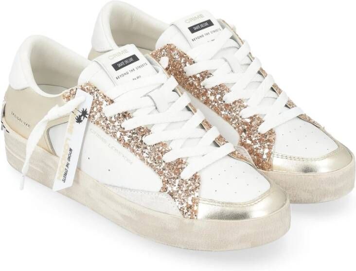 Crime London Gouden Deluxe Skateboard Model 27107Pp6B-51 White Dames
