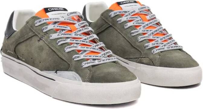 Crime London Groene Distressed Sneakers
