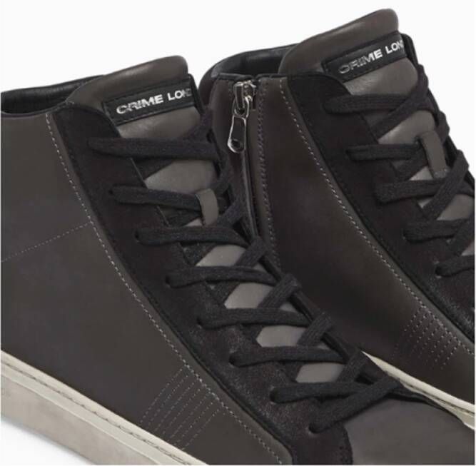 Crime London Hoge Grijze Leren Sneakers
