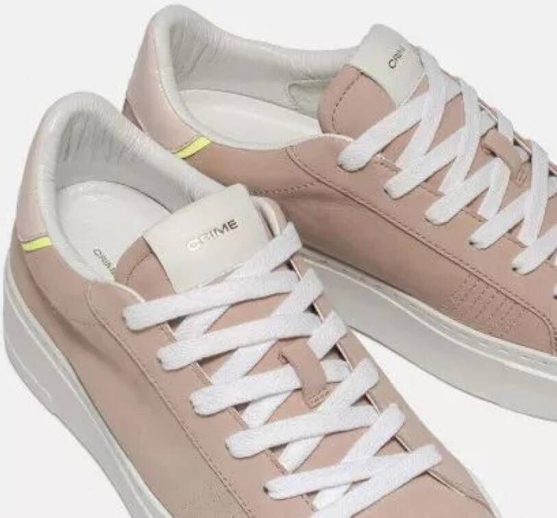 Crime London Klassieke Witte Sneakers Pink Dames