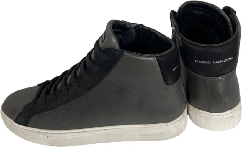 Crime London Essential High Heren Sneaker Donkergrijs Grijs Heren