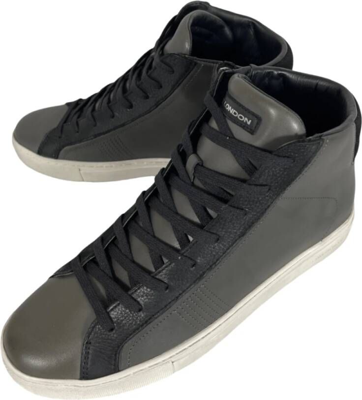 Crime London Essential High Heren Sneaker Donkergrijs Grijs Heren