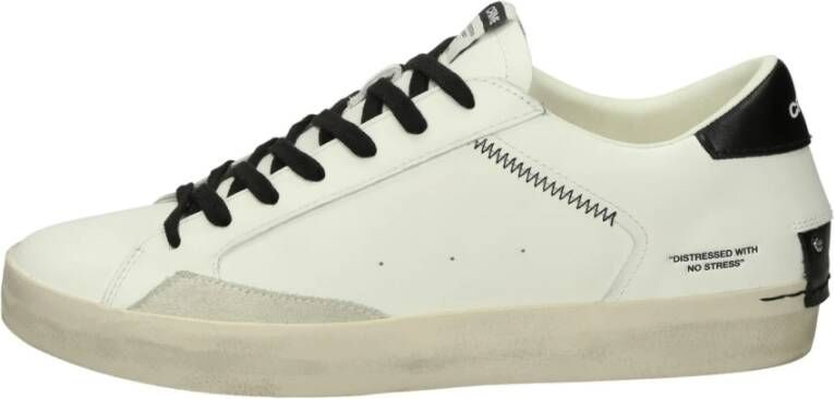 Crime London Lage leren sneakers met uitneembare zool White Heren