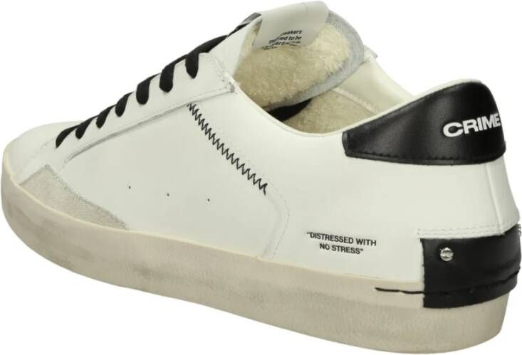 Crime London Lage leren sneakers met uitneembare zool White Heren
