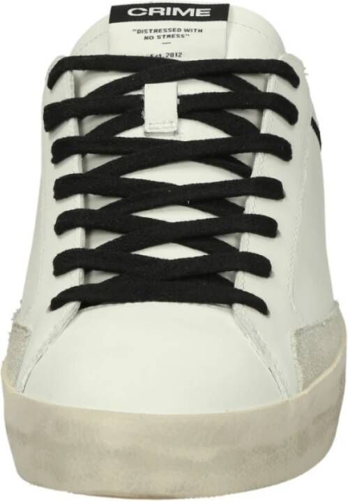 Crime London Lage leren sneakers met uitneembare zool White Heren