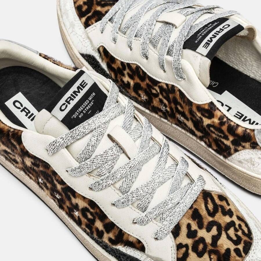 Crime London Luipaardprint Sneakers met Glitter Inzetstukken