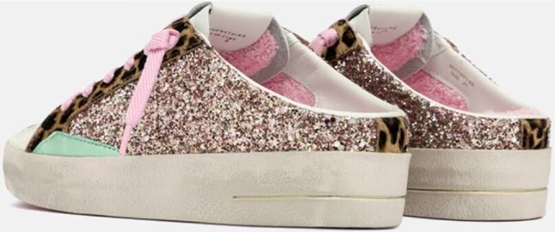 Crime London Multicolor Glitter Sneaker met Luipaard Details Multicolor Dames