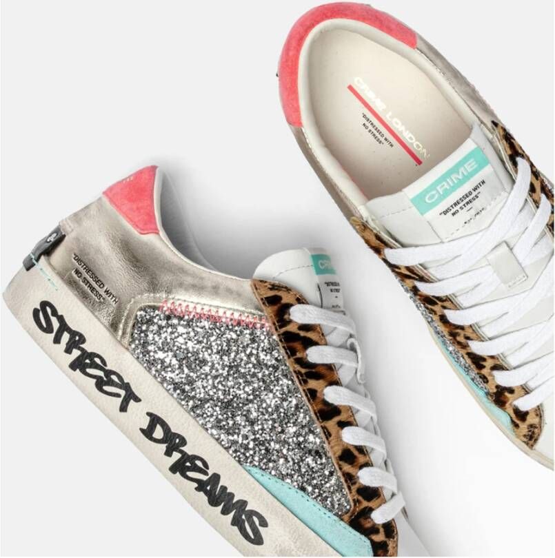 Crime London MultiColour Sneaker met Platinum Laminaat Multicolor Dames