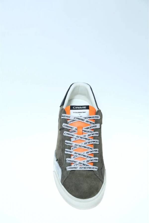 Crime London Olijfgroene Suède Sneaker