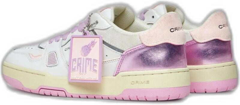 Crime London Roze Leren Sneakers met Rubberen Zool Multicolor Dames