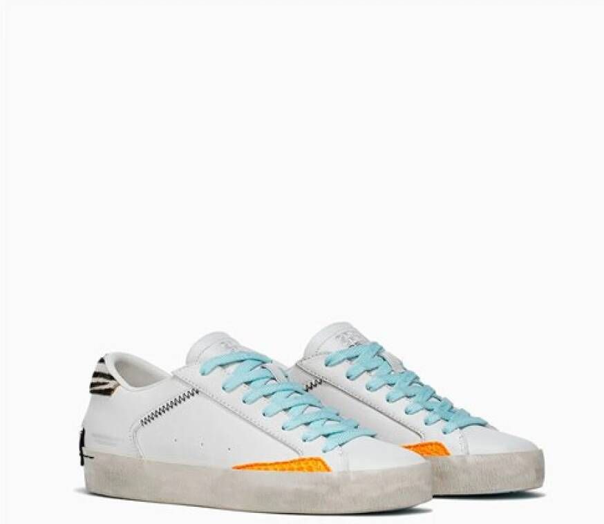 Crime London Distressed Bianco Sneakers Wit Dames