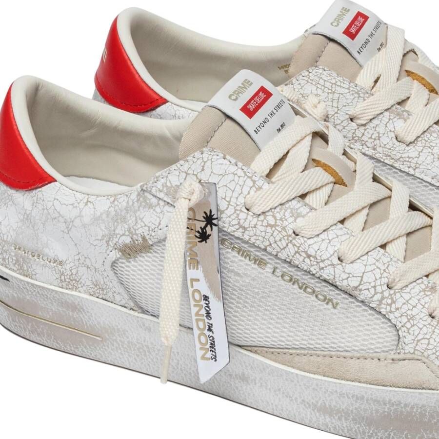 Crime London Sneakers van gebarsten leer met suède details