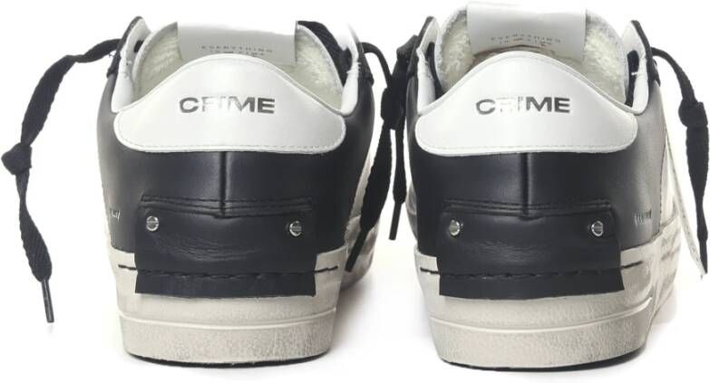 Crime London Contrasterende Hak Leren Sneakers White Heren - Foto 3