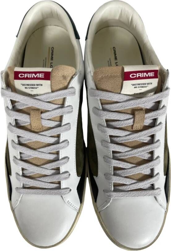 Crime London Verweerde Heren Sneaker Wit Bruin Wit Heren