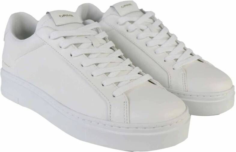 Crime London Bianca Leren Sneakers Wit Heren