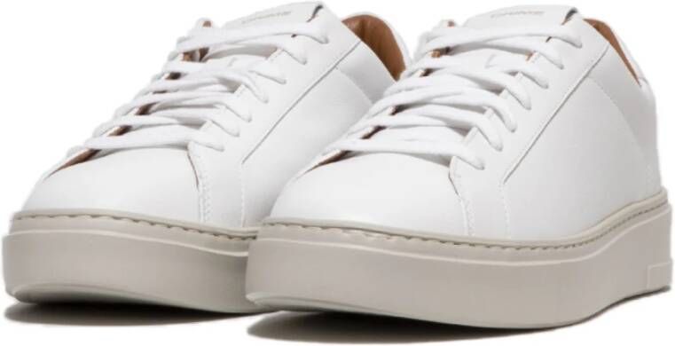 Crime London Witte Rubberen Leren Sneakers Wit Heren