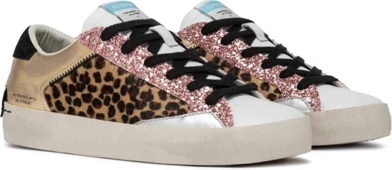 Crime London Urban leren sneaker met dierenprint Multicolor Dames