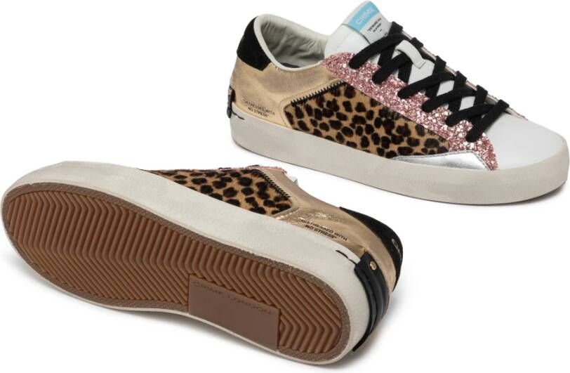 Crime London Urban leren sneaker met dierenprint Multicolor Dames