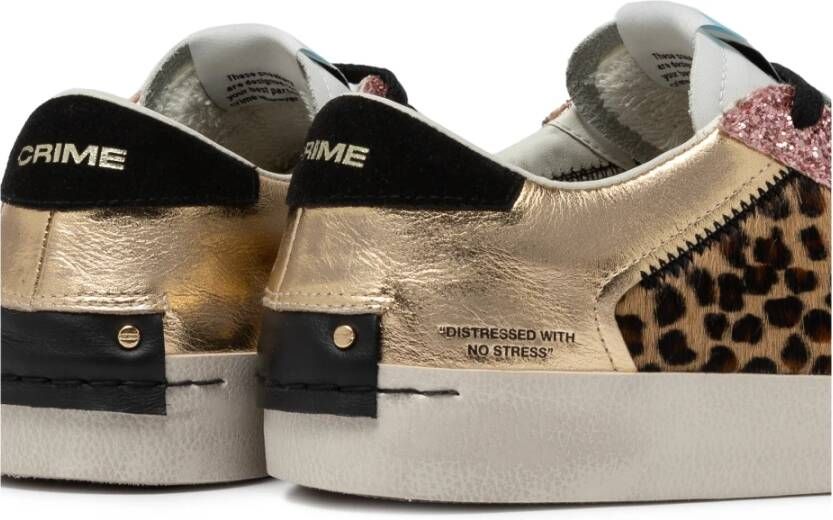 Crime London Urban leren sneaker met dierenprint Multicolor Dames