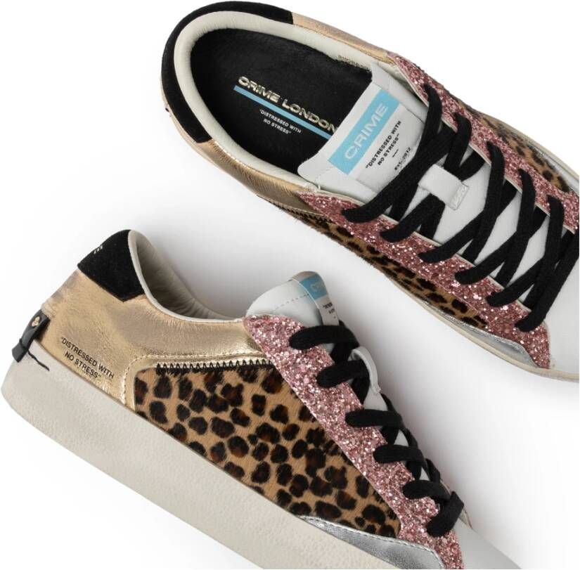 Crime London Urban leren sneaker met dierenprint Multicolor Dames