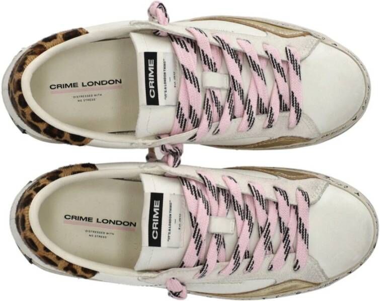 Crime London Versleten Platform Sneaker met Dierenprint