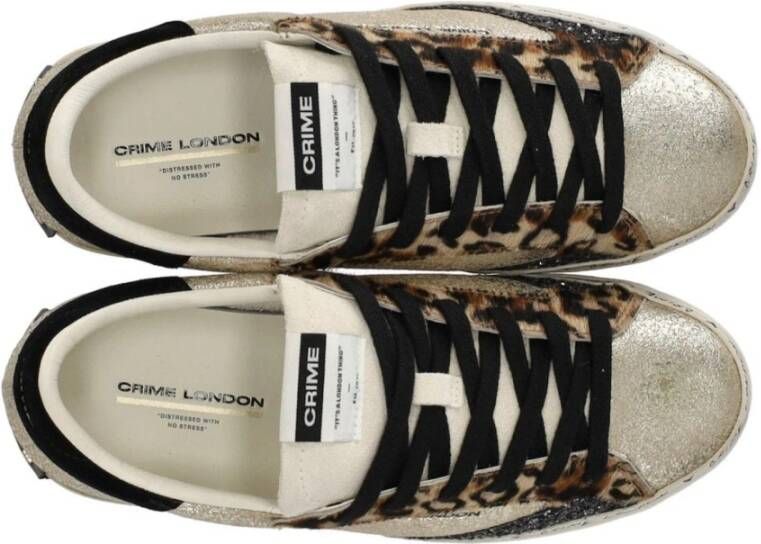 Crime London Versleten Platform Sneaker met Dierenprint
