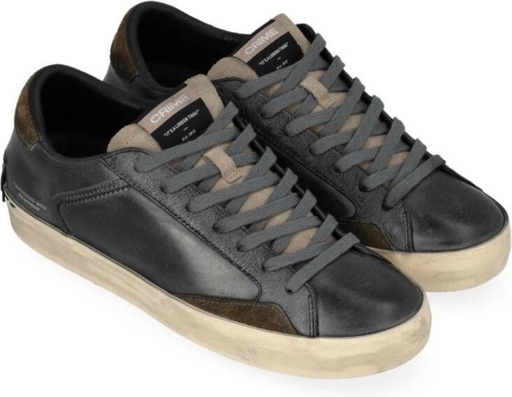 Crime London Vintage Distressed High-Top Sneakers