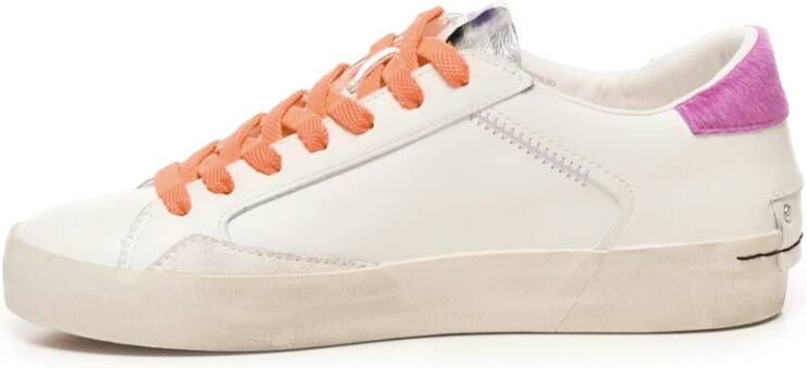 Crime London Wit Fuchsia Leren Sneakers