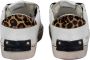 Crime London Witte Distressed Luipaard Sneakers White Dames - Thumbnail 4