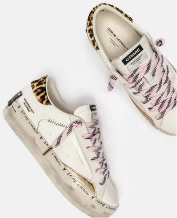 Crime London Witte Distressed Sneakers