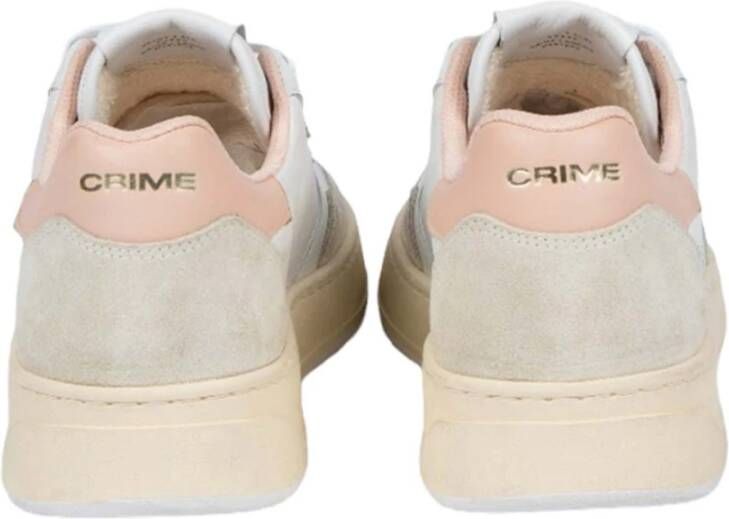 Crime London Witte en Blush Timeless Sneakers Multicolor Dames