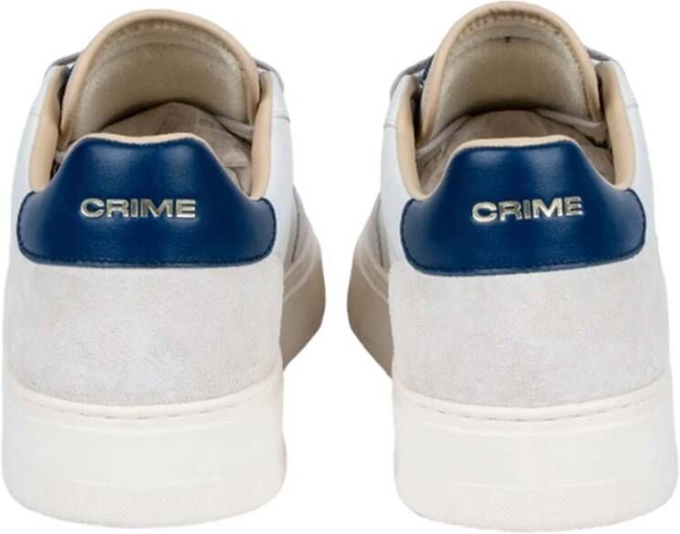 Crime London Witte en Royal Blue Eclipse Sneakers White Heren