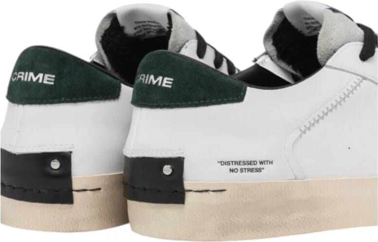 Crime London Witte leren en suède sneakers