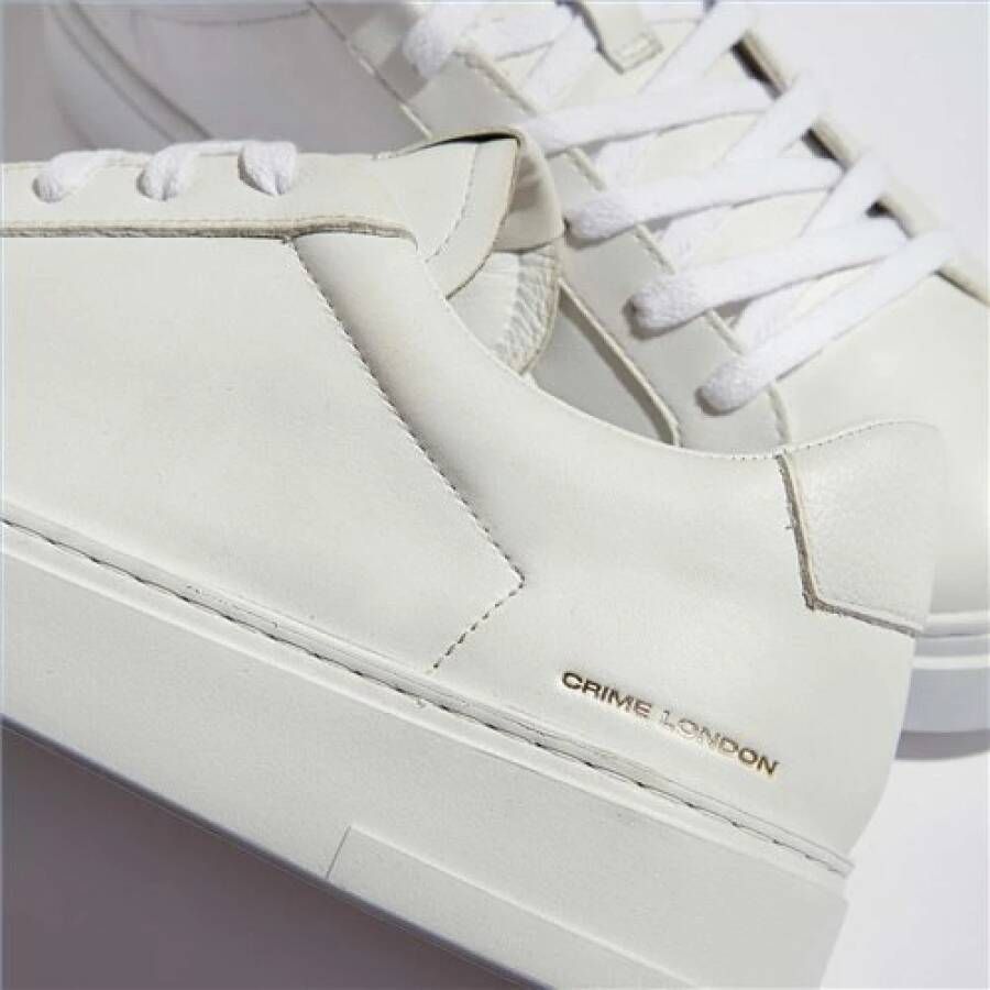 Crime London Witte leren sneaker White Heren
