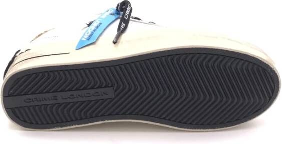 Crime London Witte leren sneakers met gouden glitter