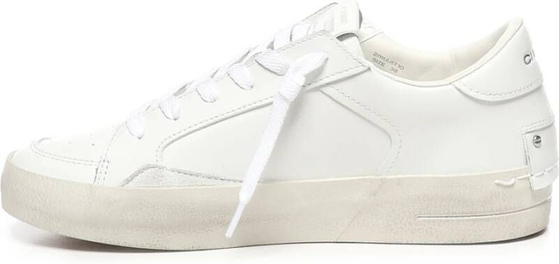 Crime London Witte Leren Sneakers met Logodetails